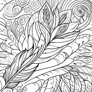 Colorful Feather Patterns Coloring Page 7807-6427