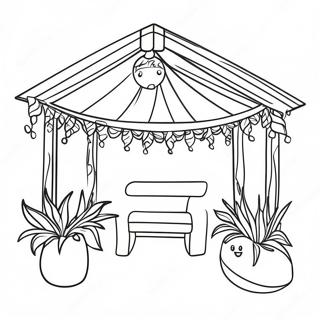 Colorful Sukkot Decorations Coloring Page 7857-6461