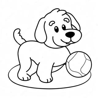 Cute Goldendoodle Playing With Ball Coloring Page 7877-6481