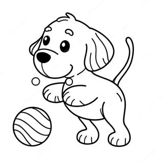 Cute Goldendoodle Playing With Ball Coloring Page 7877-6482