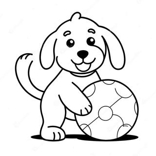 Cute Goldendoodle Playing With Ball Coloring Page 7877-6483