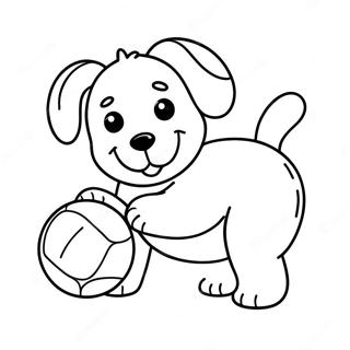 Cute Goldendoodle Playing With Ball Coloring Page 7877-6484