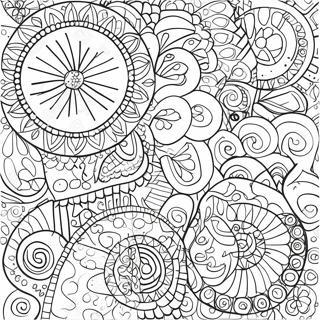 Fun Circle Patterns Coloring Page 7887-6487