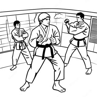 Cobra Kai Dojo Scene Coloring Page 7907-6505