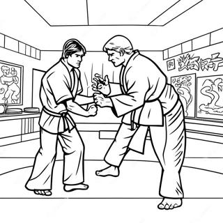 Cobra Kai Dojo Scene Coloring Page 7907-6506