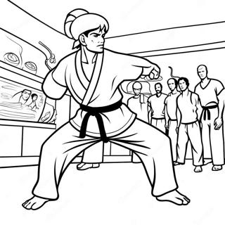 Cobra Kai Dojo Scene Coloring Page 7907-6508