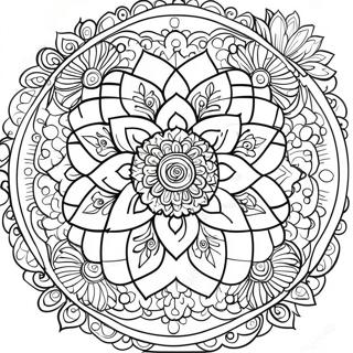 Lotus Flower Mandala Coloring Page 7936-6524