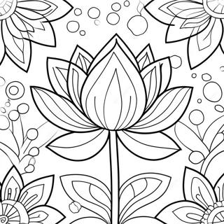 Beautiful Lotus Blossom Coloring Page 7937-6529