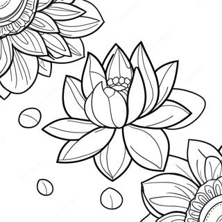 Beautiful Lotus Blossom Coloring Page 7937-6530