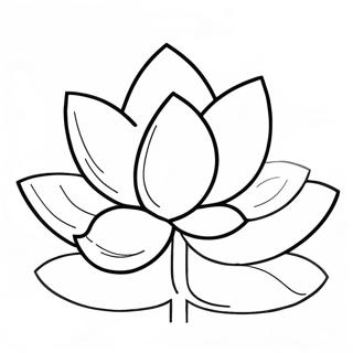 Beautiful Lotus Blossom Coloring Page 7937-6531