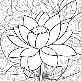 Beautiful Lotus Blossom Coloring Page 7937-6532