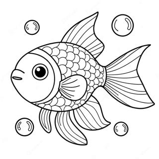 Cute Goldfish With Bubbles Coloring Page 7947-6540