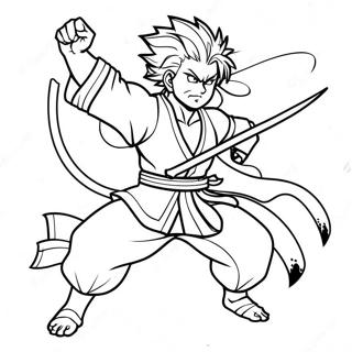 Rengoku In Battle Pose Coloring Page 7967-6554