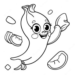 Cute Banana Coloring Page 7996-6573