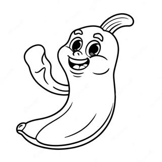 Cute Banana Coloring Page 7996-6575