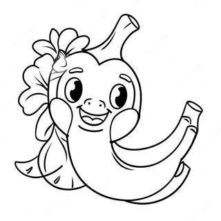 Cute Banana Coloring Page 7996-6576