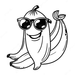 Happy Banana With Sunglasses Coloring Page 7997-6578