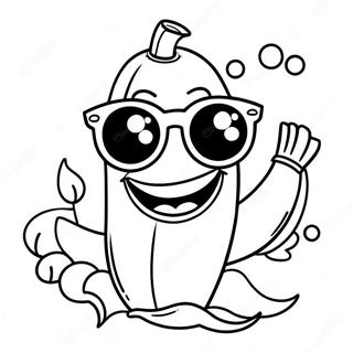 Happy Banana With Sunglasses Coloring Page 7997-6580