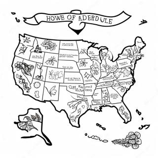 Detailed Usa Map Coloring Page 8017-6595