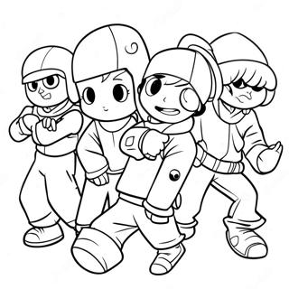 Krew Members In Action Coloring Page 8047-6613