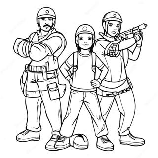 Krew Members In Action Coloring Page 8047-6614