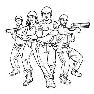 Krew Members In Action Coloring Page 8047-6615