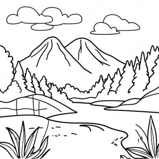 Nature Realistic Landscape Coloring Page 8056-6618