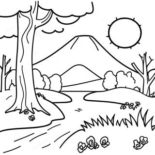 Nature Realistic Landscape Coloring Page 8056-6619