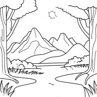 Nature Realistic Landscape Coloring Page 8056-6620