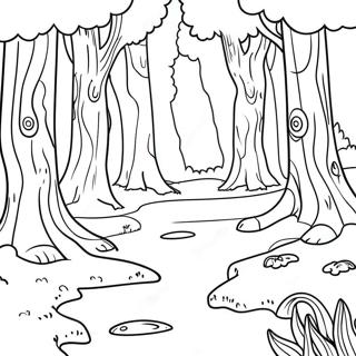 Detailed Forest Scene Coloring Page 8057-6621