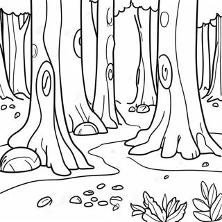 Detailed Forest Scene Coloring Page 8057-6623