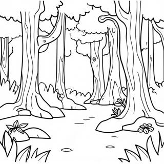 Detailed Forest Scene Coloring Page 8057-6624