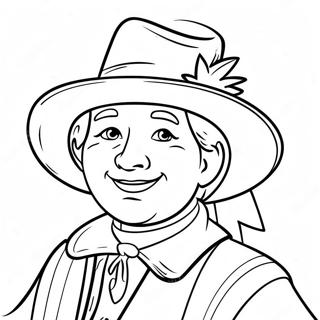 Thanksgiving Pilgrim With Hat Coloring Page 8067-6634