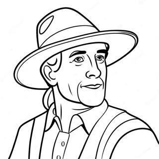 Thanksgiving Pilgrim With Hat Coloring Page 8067-6636