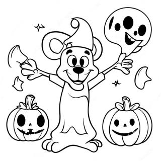 Spooky Disney Characters Coloring Page 8077-6637