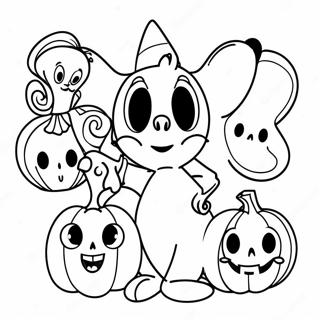 Spooky Disney Characters Coloring Page 8077-6638