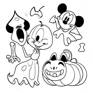 Spooky Disney Characters Coloring Page 8077-6639