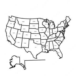 United States Map Coloring Page 8086-6644