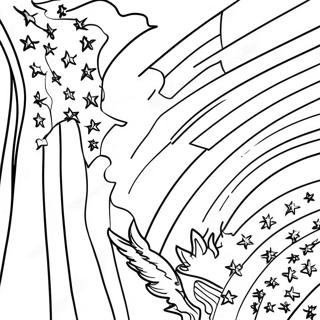 Colorful American Flag Coloring Page 8087-6652