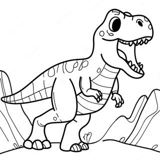 T Rex Roaring Coloring Page 8107-6673