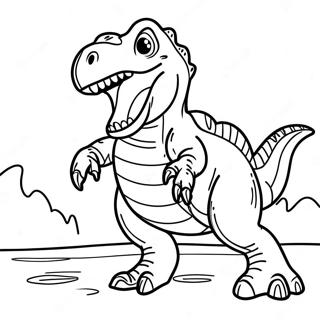 T Rex Roaring Coloring Page 8107-6675