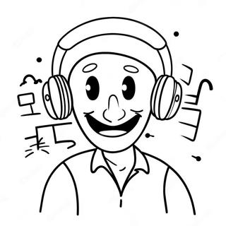 Funny Speakerman With Headphones Coloring Page 8117-6669