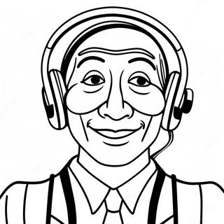 Funny Speakerman With Headphones Coloring Page 8117-6671