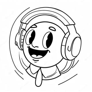 Funny Speakerman With Headphones Coloring Page 8117-6672