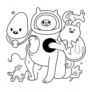 Adventure Time Characters Coloring Page 8127-6682