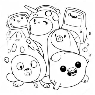 Adventure Time Characters Coloring Page 8127-6684