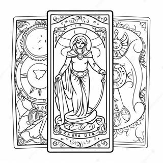 Mystical Tarot Card Coloring Page 8137-6690