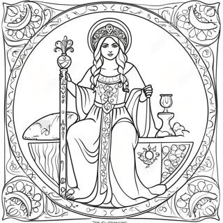 Mystical Tarot Card Coloring Page 8137-6691