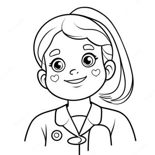 Cute Nurse With A Stethoscope Coloring Page 8177-6722