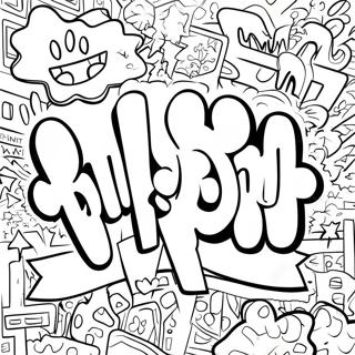 Colorful Swear Word Graffiti Coloring Page 8187-6729